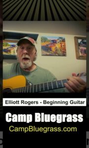 Elloitt Rogers gets you going on guitar at Camp Bluegrass